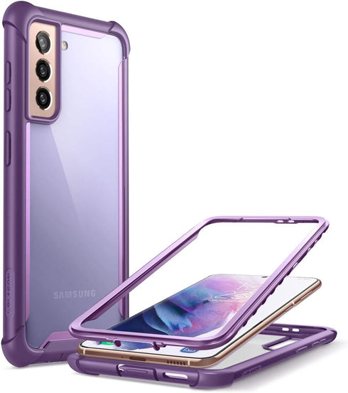 i-Blason Ares Series Case Designed for Galaxy S21 5G (2021 Release), Rugged Clear Bumper Case Without Built-in Screen Protector (Purple)...
