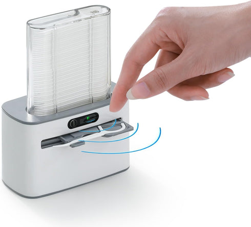 Automatic Dental Floss Picks Dispenser, for Adult Floss Sticks Clear Case 50count/Box, with Flosser Toothpicks 100 Count (Dispenser w/100 toothpic...