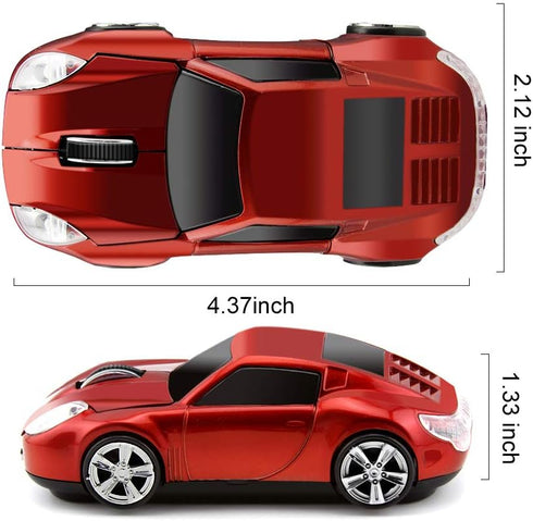 for Tesla Roadster Wireless Sports Car Shape Mouse Mice Computer Laptop PC Optical Mouse 2.4GHz USB Receiver AA Battery Powered Glossy Surface LED...