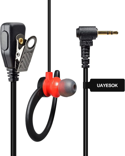 UAYESOK Radio Earpiece with Mic PTT, 1 pin G Shape Headset for Motorola Talkabout Walkie Talkie T200 T200TP T260 T402 T460 T465 T600 T800 T6500 MR...