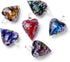 Craftdady 12Pcs Large Hole Lampwork Glass Heart Pendants 41-47x28-31mm Mixed Colors Handcrafted Gold Sand Love Heart Charms with Flower for Jewelr...