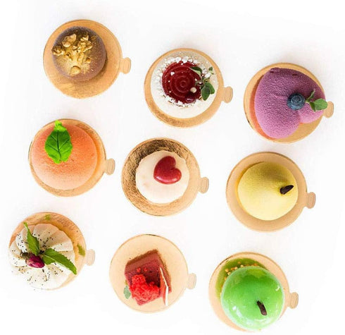 100-Pack Mini Cake Base Boards, Gold Mousse Cake Cardboard Set, Ideal for Dessert Buffet, Wedding, Parties, Catering Supplies (mixing set)...