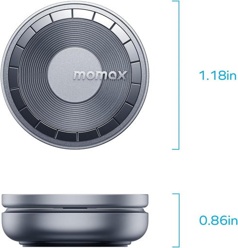 MOMAX Magsafe Car Mount, N52 Magnetic Car Phone Mount, 905° Rotation Cell Phone Mount for Dashboard Windshield, Phone Holder Mount Fit for iPhone ...
