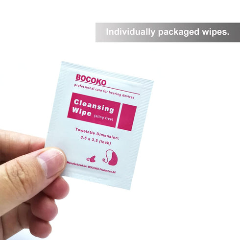 120 Count Hearing Aid Wipes Individually Packaged Cleaning Towelette with Cleaning Tools for Hearing Amplifier...