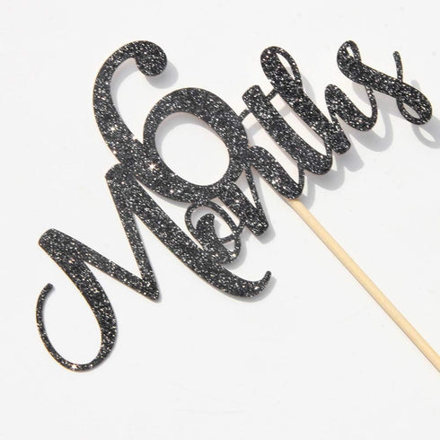 6 Months Cake Topper Black Glitter Baby 1/2 Birthday Cake Topper Baby Shower Party Decorations...