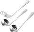 Healvian 3pcs Adaptive Utensils,Adaptive Forks and Spoon Set,Left Handed Grip Easy Offset Spoon and Fork for Hand Tremors Built Up Handicap Utensi...