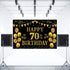 Trgowaul 70th Birthday Backdrop Gold and Black 5.9 X 3.6 Fts Happy Birthday Party Decorations Banner for Women Men Photography Supplies Background...