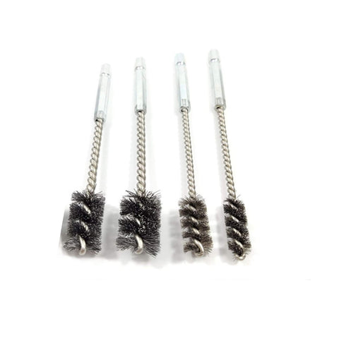 4 Piece Stainless Steel Wire Brush for ports, tubes, bearings and other common wire brush applications Power Drill Impact Driver - Hex Shank...