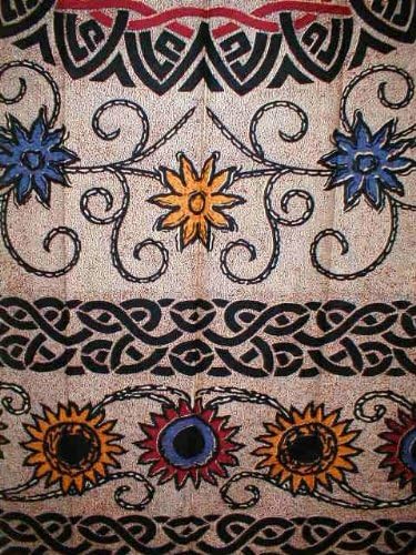 India Arts Celtic Sunflower Tab Top Curtain-Drape-Door Panel,Blue,44" x 88"...
