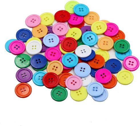 1 Inch Buttons Sewing Flatback Resin Button 12 Mixed Colors Pack of 100...
