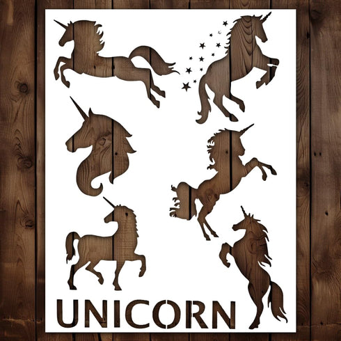 Unicorn Stencil | Reusable Cute Fantasy Awesome Unicorn Kids Children Stencils for Painting on Wood, Glass, Wall, Rock, Fabric, Walls, Canvas, Gla...