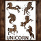 Unicorn Stencil | Reusable Cute Fantasy Awesome Unicorn Kids Children Stencils for Painting on Wood, Glass, Wall, Rock, Fabric, Walls, Canvas, Gla...