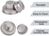 Mason Jar Shaker Lids, 2-Pack, Stainless Steel, Silver, Compact, Screw Top, Dishwasher Safe...