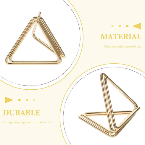 30pcs Three-Dimensional Paper Clips, Small Paperclip Aluminum Alloy Triangular Paperclip for Note, Card, Home, School...