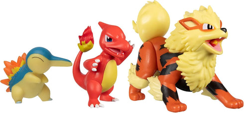 Pokémon Pokémon Battle Figure, Fire Theme with 3 Pack Cyndaquil, Charmeleon, Arcanine - 4.5-inch Arcanine Figure, 3-inch Charmeleon Figure, 2-inch...