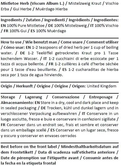 Herba Organica Mistletoe Herb - Viscum Album L - Herbal Tea (50g)...