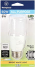 Westinghouse 3319920 60-Watt Equivalent T7 Bright White LED Light Bulb with Medium Base, Frost, 4 Count (Pack of 1)...