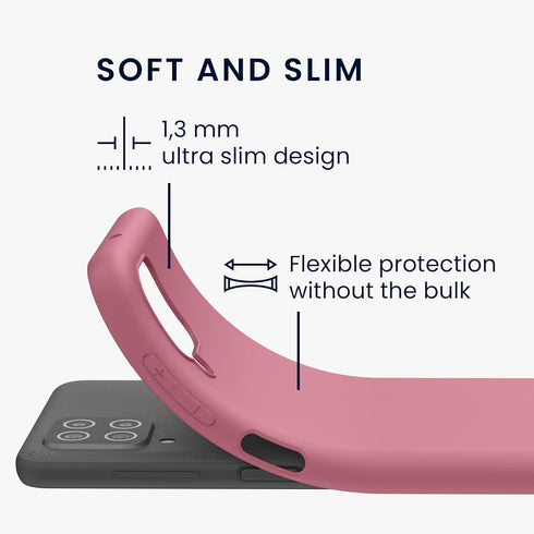 kwmobile Case Compatible with Samsung Galaxy A12 Case - Soft Slim Protective TPU Silicone Cover - Dark Rose...