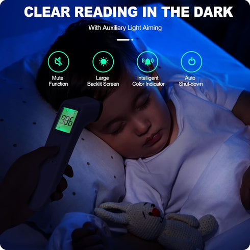 No-Touch Thermometer for Adults and Kids, Accurate Digital Baby Thermometer, Fever Alarm & Silent Mode, 2 in 1 Forehead & Object Mode...