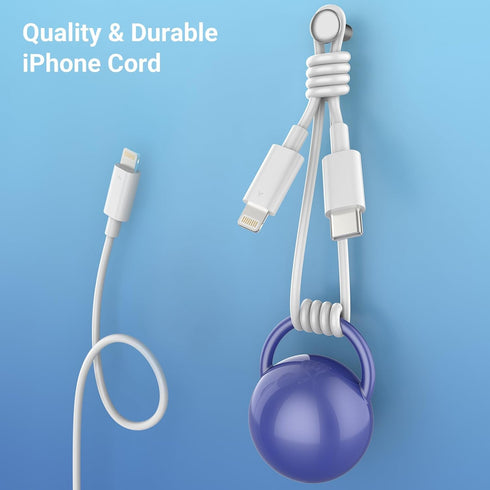 USB C Charger iPhone Charger Fast Charging 3Pack 20W PD+QC3.0 USB A Dual Port Wall Charger Block with 6FT USB C to Lightning Cable Compatible with...
