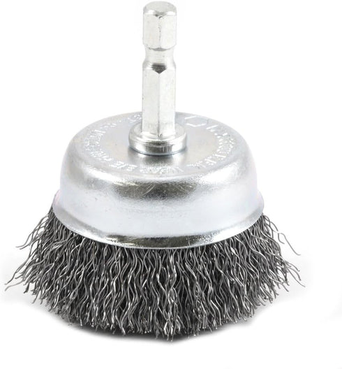 Forney 72729 Wire Cup Brush, Coarse Crimped with 1/4-Inch Hex Shank, 2-Inch-by-.012-Inch, Silver...