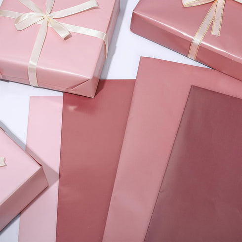 JarThenaAMCS 12 Sheets Dusty Pink Wrapping Paper - Not Roll - 6 Colors Gradient Pink Gift Wrap Paper Folded Flat DIY Craft Art Paper for Wedding B...