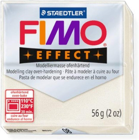 STAEDTLER FIMO Effect Mother of Pearl (08) FIMO Effect Polymer Modelling Moulding Clay Block Oven Bake Colour 56g (Pack of 1)...