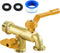 Outdoor Double Taps Water Faucet, Garden Hose Splitter 2 Way, 3/4 inch Wall Mounted Brass Water Tap, Frost-Proof Outside Spigot Replacement with 2...