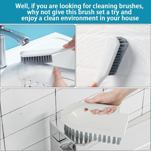 6 PCS Cleaning Brush, Scrub Brush Set for Kitchen and Bathroom Household Use with Various Brushes for Cleaning Dishes, Tiles, Corners and Floors...