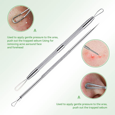 Pimple Popper Tool Kit,Blackhead Remover Tool 5 Pcs Blackhead Extractor Tool for Face Comedone Zit Acne Whitehead Blemish, Stainless Steel Extract...