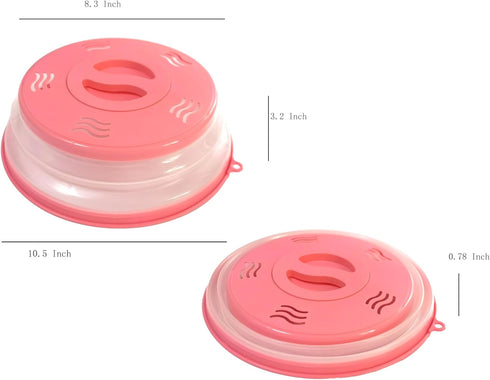 Microwave Splatter Cover Vented for Food, Splatter Guard & Colander Kitchen Gadget for Fruit Vegetables Microwave Plate Cover with Hook Hole,Dishw...