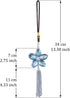 AuMoHall Crystal Flower Car Rear View Mirror Pendant Car Hanging Ornament Lucky Car Charm with Dangle Beads, Blue...
