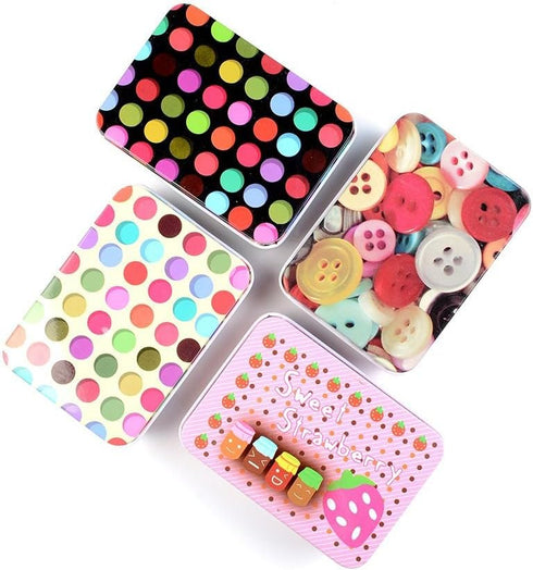GOOTRADES 4 Pack Mini Iron Tin Box Jewelry Cards Coin Storage Rectangular Bags Case...