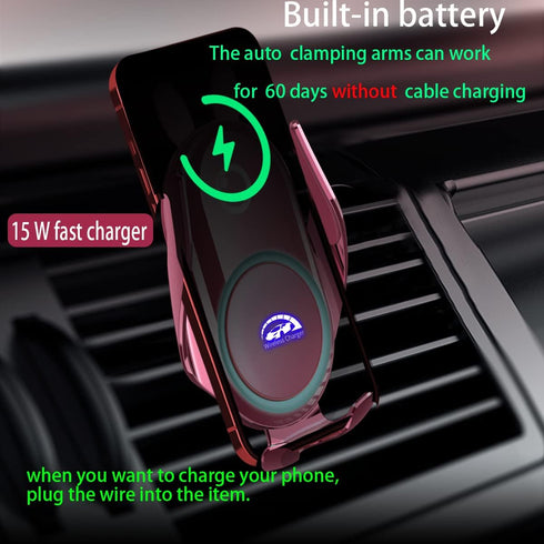 Car Phone Holder Mount Wireless Charging Auto Clamping Rotatable Vent Clip Cute Pink Rabbit Woman for iPhone 15 14 13 12 11 10 Pro Xs Samsung S23 ...