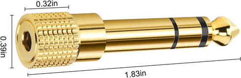 Piano Adapter, 1/4'' Male to 3.5mm 1/8'' Female Stereo Headphone Adapter Stereo Headphones Jack Plug for Electronic Keyboard, Guitar, Drum......