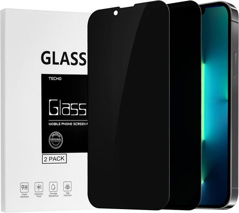 TECHO Privacy Screen Protector Compatible with iPhone 14 Plus/iPhone 13 Pro Max Tempered Glass Film (Edge to Edge Full Coverage) (Anti Spy) (Case ...