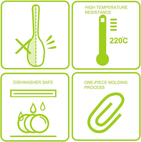 uxcell Silicone Soup Ladle Spoon 8.7 Inch Heat Resistant to 450°F One Piece Design Restaurant Kitchen Cooking Utensil for Serving Soup Green...