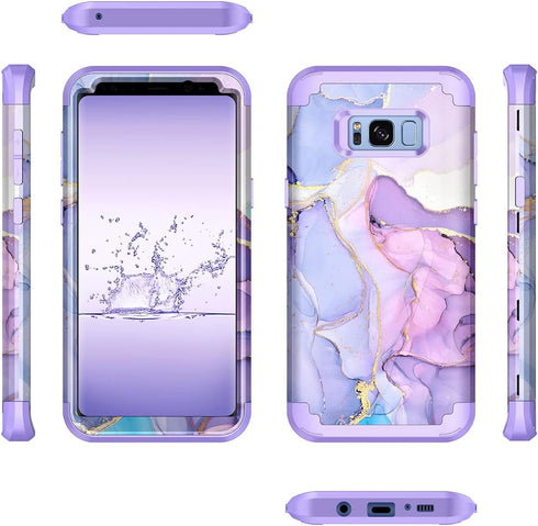 Miqala for Galaxy S8 Case,Glow in The Dark Three Layer Heavy Duty Shockproof Full Protection Hard Plastic Bumper+Soft Silicone Protective Case for...