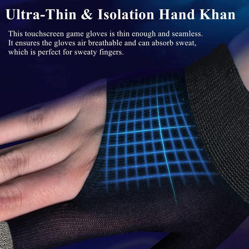 Gaming Gloves for Sweaty Hands, Ultra-Thin Breathable Touchscreen Game Gloves with Thumb Finger Sleeves for iPad Tablet/Mobile Phone...