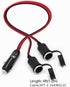 KUNCAN 4FT 12v 2-Way Car Cigarette Lighter Female Socket Y Splitter to Male Plug with Double Socket Outlet, Dual Socket Extension Charger Port Ext...