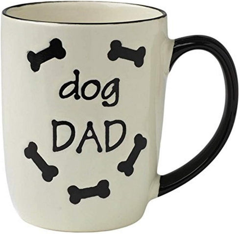 PetRageous 13069 Dog Dad Stoneware Mug 4-Inch Diameter and 5-Inch Tall Mug with 24-Ounce Capacity and Dishwasher and Microwave-Safe, White...