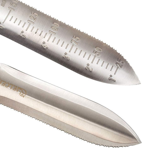 12" Hori Hori Garden Knife with FREE Diamond Sharpening Rod, Stainless Steel Blade with Protective Handguard and Full Tang Handle, Comes with Thic...