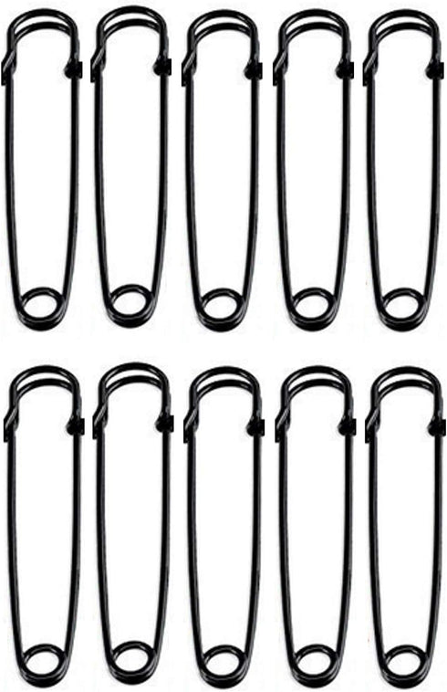 Wish you have a nice day 30pcs 2 Inch Heavy Duty Giant Black Safety Pins for Blankets, Skirts, Kilts, Knitted Fabric,Crafts (2inch, Black)...