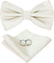 Bow Ties for Men, Men’s Pre-Tie Bow Tie Satin Silk Adjustable Bow Tie Cufflinks Hanky Sets With Gift Box...