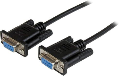 StarTech.com 2m Black DB9 RS232 Serial Null Modem Cable F/F - DB9 Female to Female - 9 pin RS232 Null Modem Cable - 2 meter, Black (SCNM9FF2MBK)...