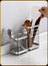 Kitchen Utensil Holder, Stainless Steel Utensil Holder Countertop, Kitchen Utensil Drying Caddy, Cutlery Drainer for Kitchen Utensil, Rust-Proof C...
