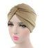 Decou Solid Color Clean Plain Twist Pleasted Hair Turban Cap (Tan),One Size...