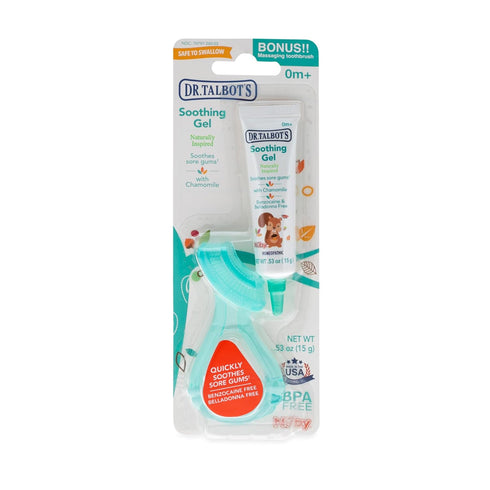 Dr. Talbot's Soothing Gel for Sore Gums with Silicone Massaging Toothbrush - 2-Piece Set...