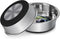Grehge Steel Anti-Slip Dog Bowls,Non-Slip Stainless Steel Pet Bowl with Foot Mat - Perfect for Mess-Free Mealtime,Quiet Pet Bowls for Cats and Dog...