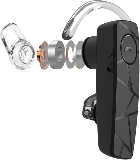 TELLUR VOX 60 Bluetooth Headset, Handsfree Earpiece, BT v5.2, Multipoint Two Simultaneous Connected Devices, 360° Hook for Right or Left Ear, Ipho...
